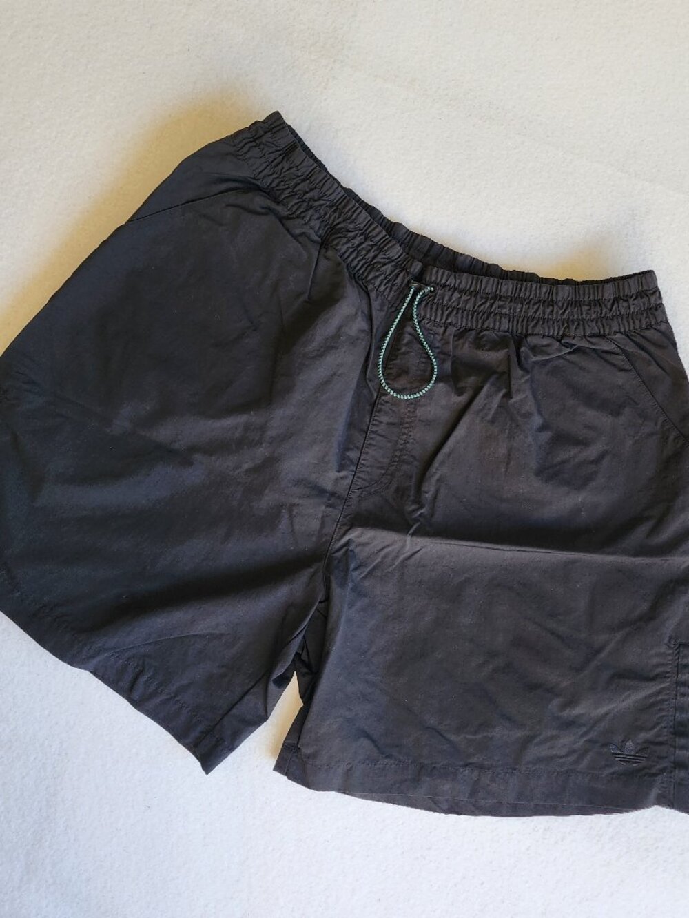Adidas Skateboarding Black Nylon Elastic Waist Drawstring Shorts Size XL